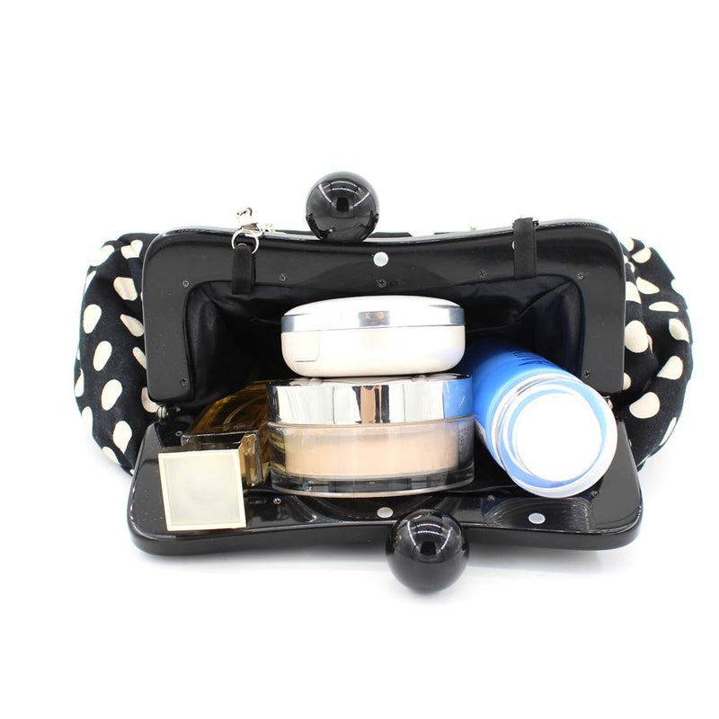 Menurra Polka Dot Evening Bag Clutch Purse for Women Wedding Party Handbag Cocktail Bag - Image 5